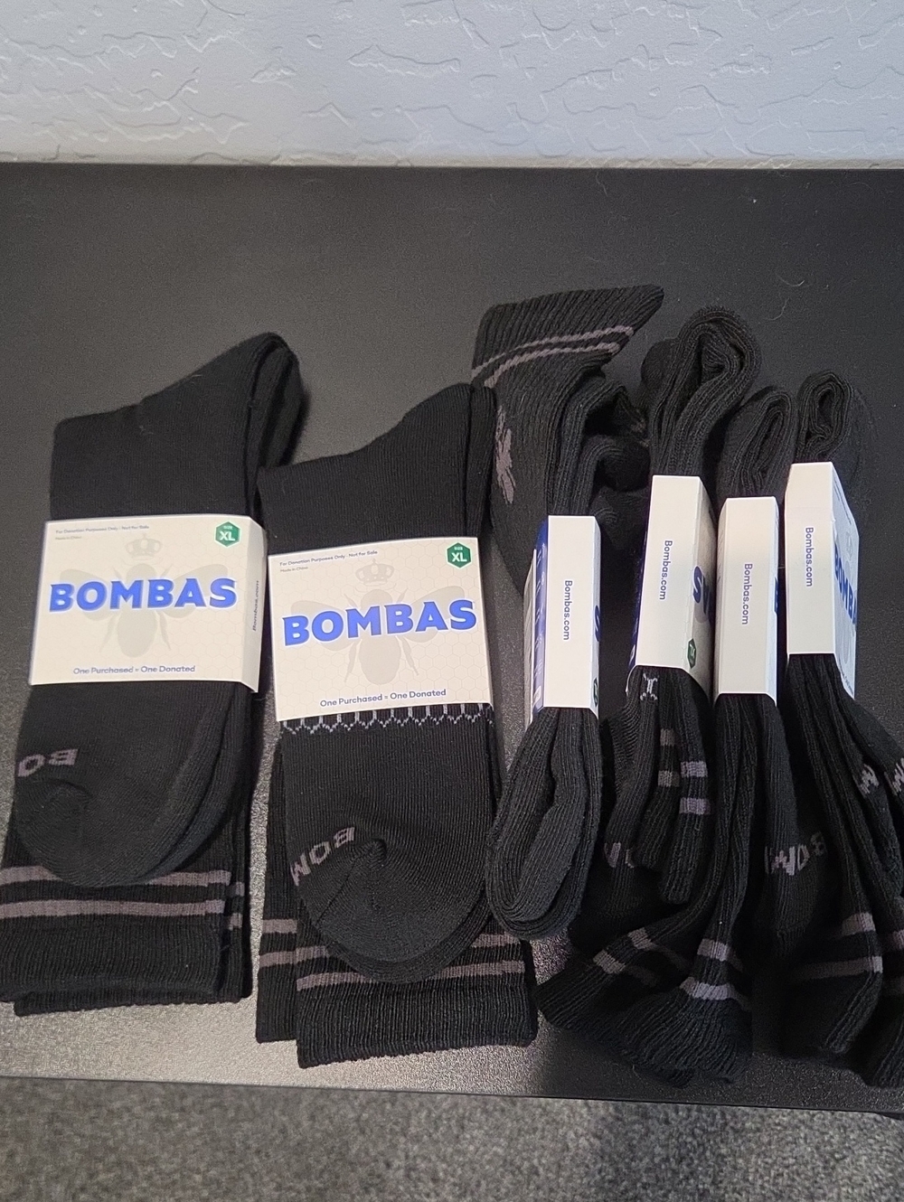 Bombas Black Crew Athletic Socks - Multi-Pack Of 6
